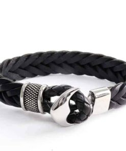 Pulsera Ancla Cuero Ancho