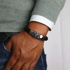 Pulsera Cuero Redondo Leon