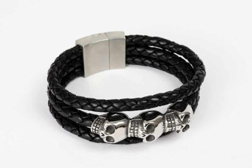 Pulsera de Cuero Calavera