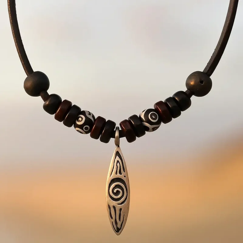 Collar Surfista Tabla Cuero- echo para amantes al Surf. 100% resistente aö agua .