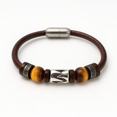 Pulsera Surfista Cuero Unisex - Ideal Para Hombres y Mujeres amantes al Surf .