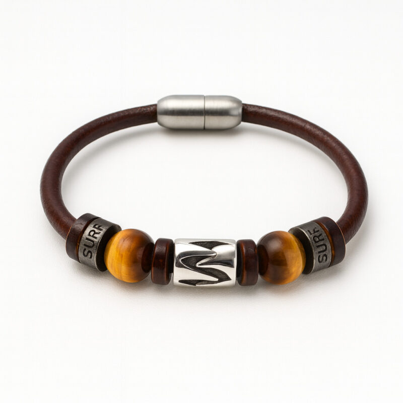 Pulsera Surfista Cuero Unisex - Ideal Para Hombres y Mujeres amantes al Surf .